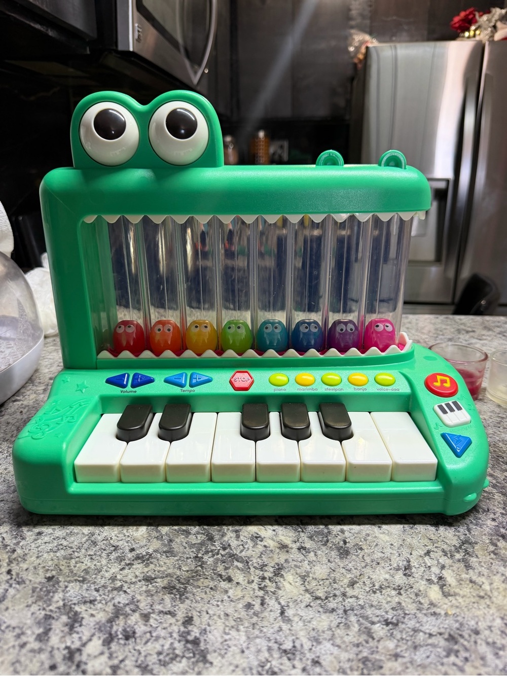 Green Kids Musical Crocodile Piano Toy with Rainbow Chime Buddies